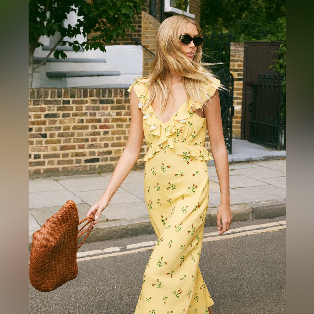 KITRI Rosemary Midi Dress Sunny Floral Midi Dress UK 12/US 8